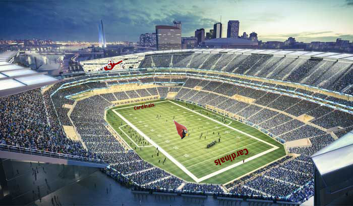 ... Big Red plays in a riverfront stadium